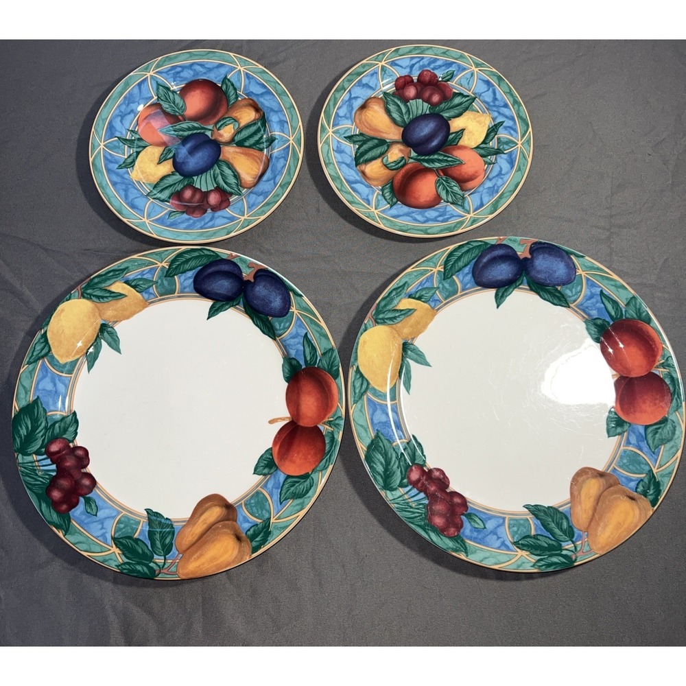 Victoria Beale Forbidden Fruit 9024 Set Of 2 Dinner Plates And 2 Salad Plates A